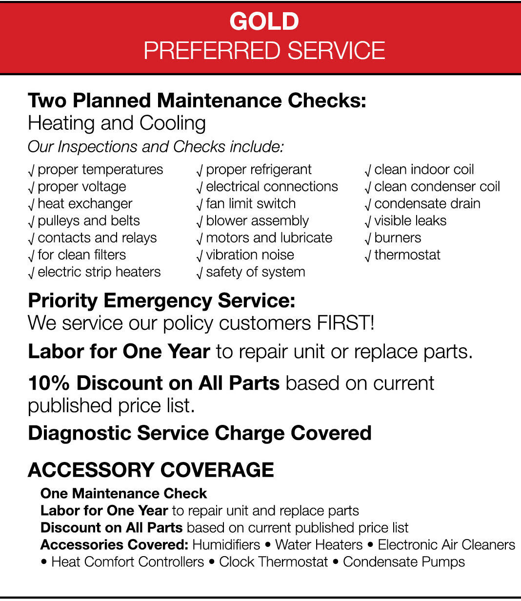 HVAC Preferred Service Policy